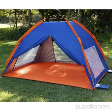 Qwest Instant Outdoor Beach Sun Shade Tent Camping Canopy Shelter Portable Tarp, Blue Orange